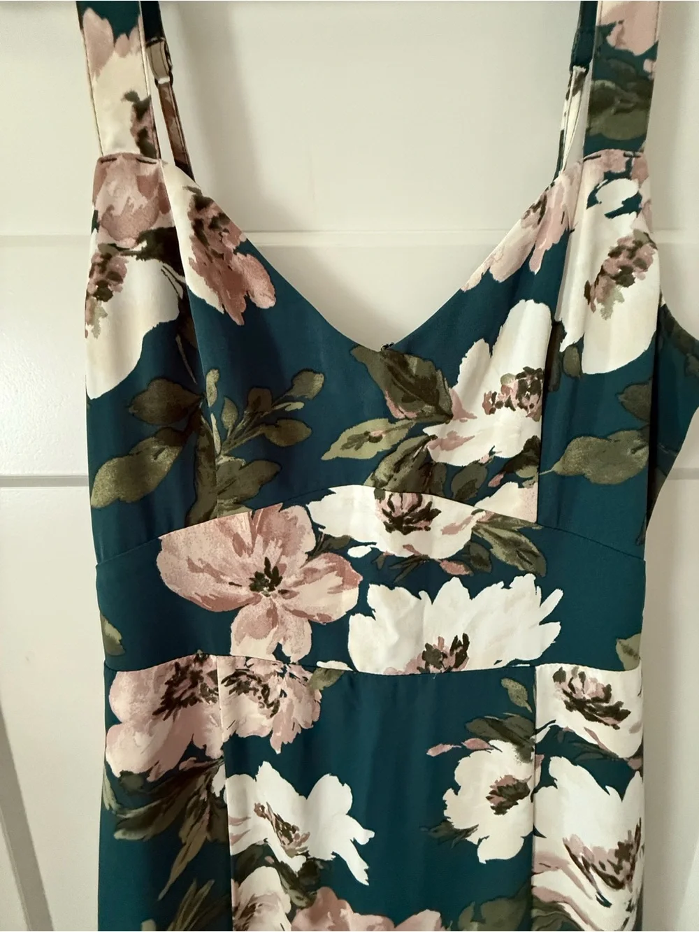 Abercrombie & Fitch Teal Floral Maxi Dress with Blush and Cream Flowers